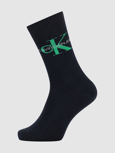 Calvin Klein Táskák & Kiegészítők HU760956 | Calvin Klein Logo Rib Crew Férfi Zokni Sötétkék / Zöld